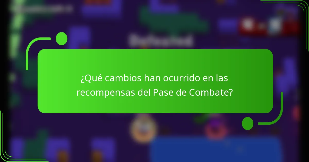 ¿Qué cambios han ocurrido en las recompensas del Pase de Combate?